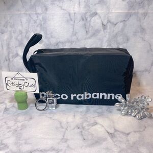Paco Rabanne Phantom Travel Kit-Black Reversible Pouch&Key Chain Set-2pc-NEW